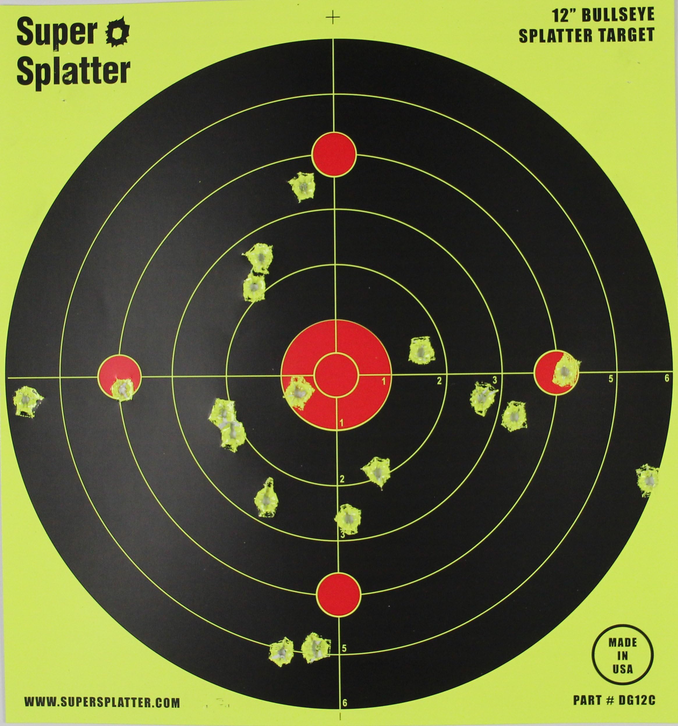 Splatter Spots 12" Bullseye 100, 50, 25 and 10 Packs - See Your Hits Instantly (100)