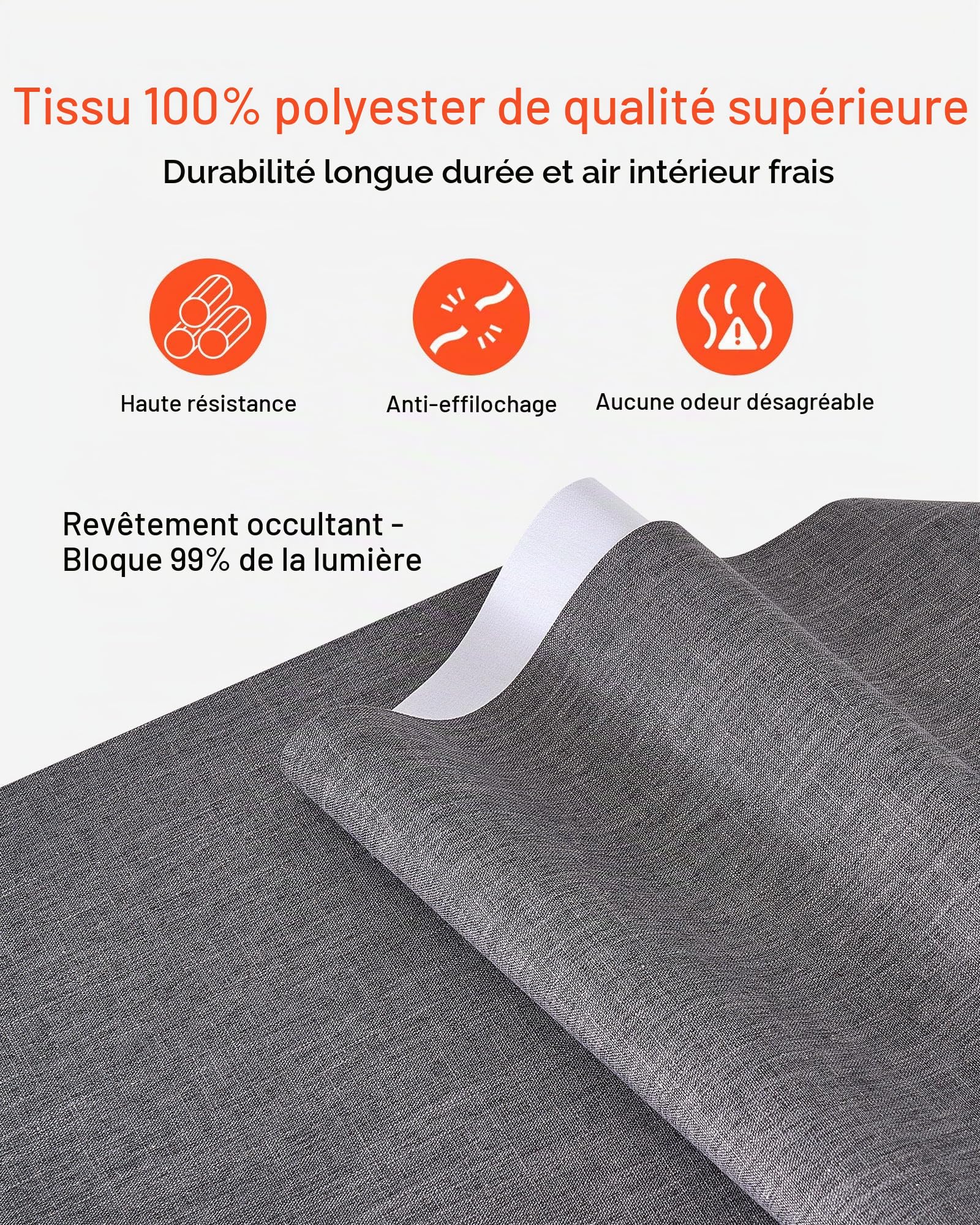 VEVOR Store à Panneaux Occultants Verticaux sur Rail Extensible 116-218 cm Largeur, Panneau Japonais Ajustable jusqu'à 243 cm de Hauteur, pour Porte Coulissante, Séparation de Pièce, Fenêtres, Gris