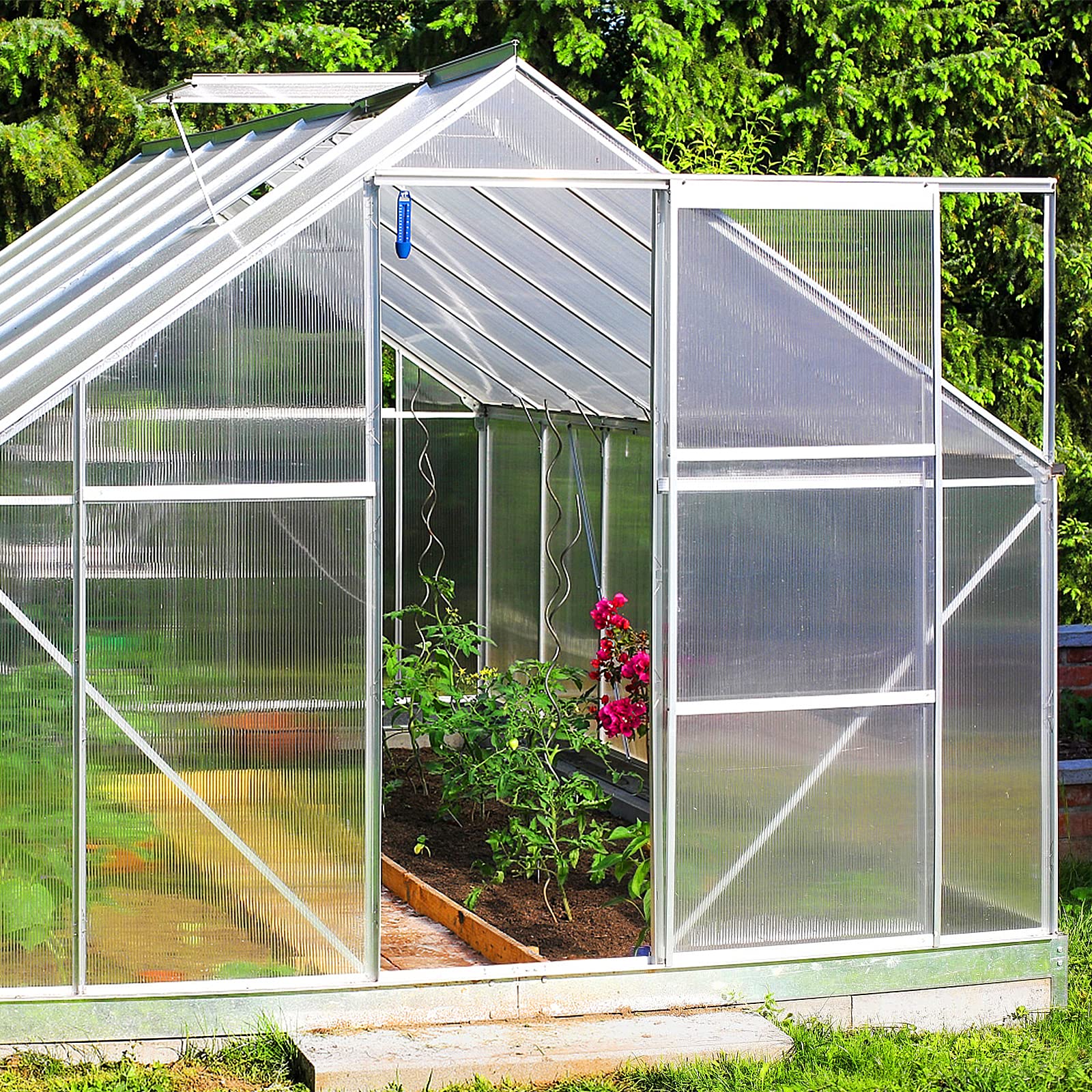 Aufun Placas transparentes de policarbonato para invernadero, paneles de pared hueca, placa de invernadero, con 14 unidades, 605 x 1210 x 4 mm, 10,25 m²