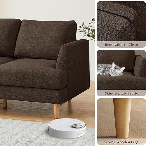 Miniatura 6 de Busaurus Sofá biplaza de 56 pulgadas, sofás pequeños para espacios pequeños, sofás de sofá biplaza de mediados de siglo para sala de estar, sofá