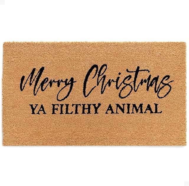 10 Christmas Front Porch Ideas for Festive First Impressions 18 THEODORE MAGNUS Christmas Door Mat - Welcome Mat for Front Door with Non...