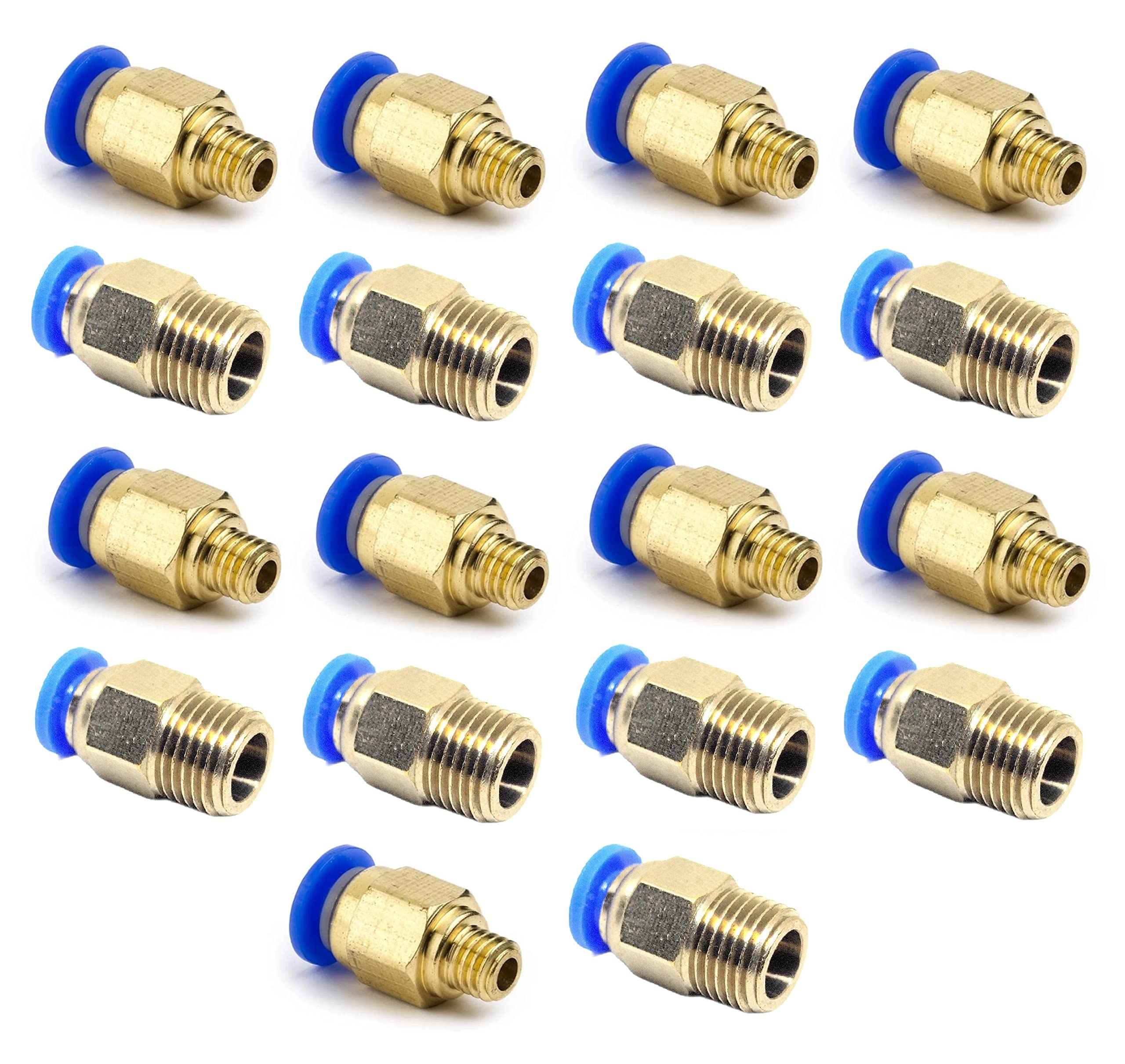 INVENTO 10Pcs PC4-M10 10mm + PC4-M6 6mm Threaded Pneumatic Push Air Fitting Connector for 4mm OD Pipe Tube For 3D Printer Extruder Bowden-image-49