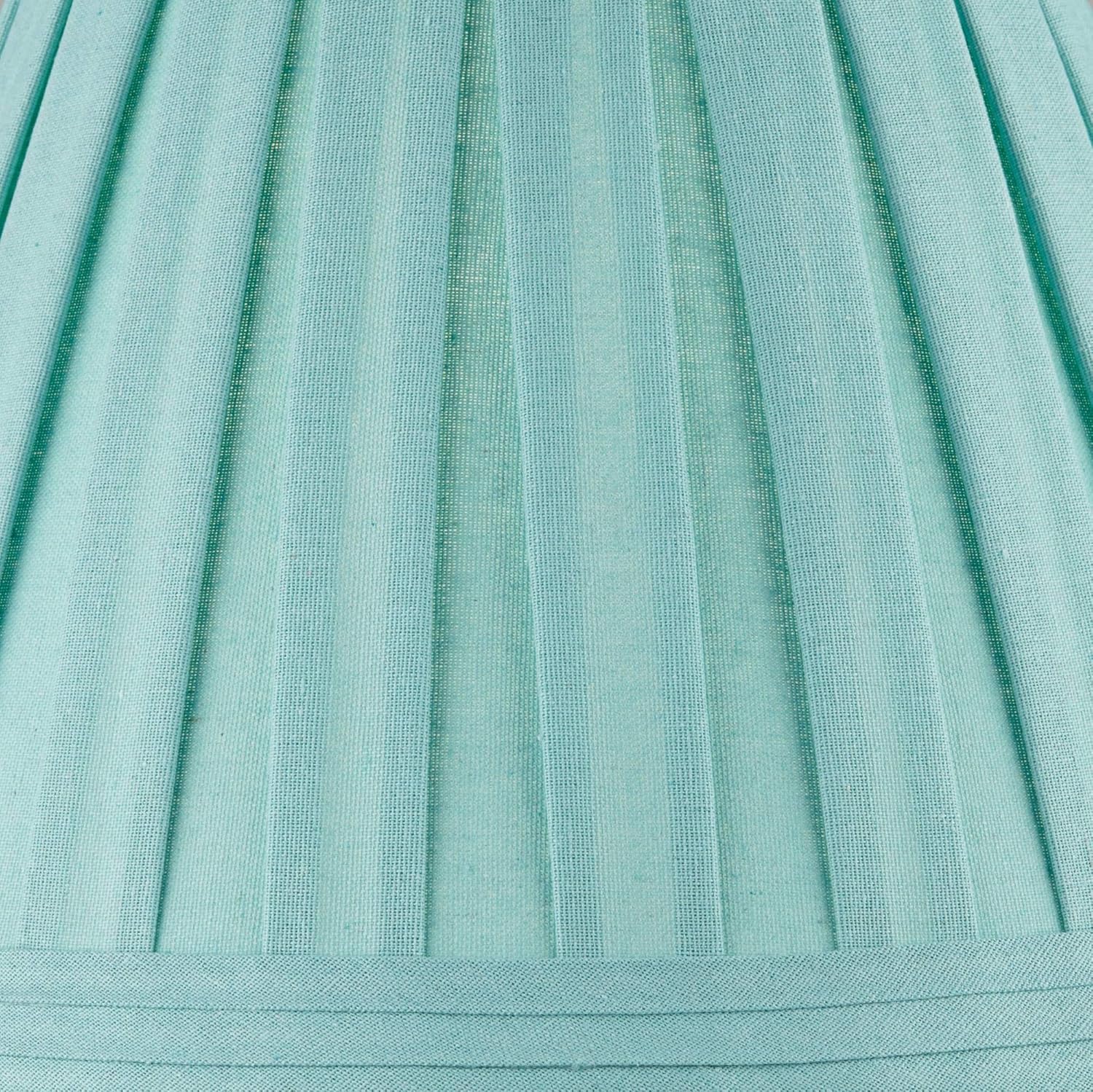 Set of 2 Hardback Pleat Empire Lamp Shade (Pre-Assembled) s Turquoise Blue Large 7" Top x 14" Bottom x 11" High Spider with Replacement Harp and Finial Fitting - Springcrest
