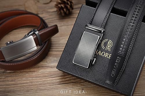 Miniatura 3 de CHAOREN Cinturones de trinquete para hombre, cinturón de vestir para hombre, cinturones de cuero de 1 14 pulgadas, cinturón ajustable preciso para