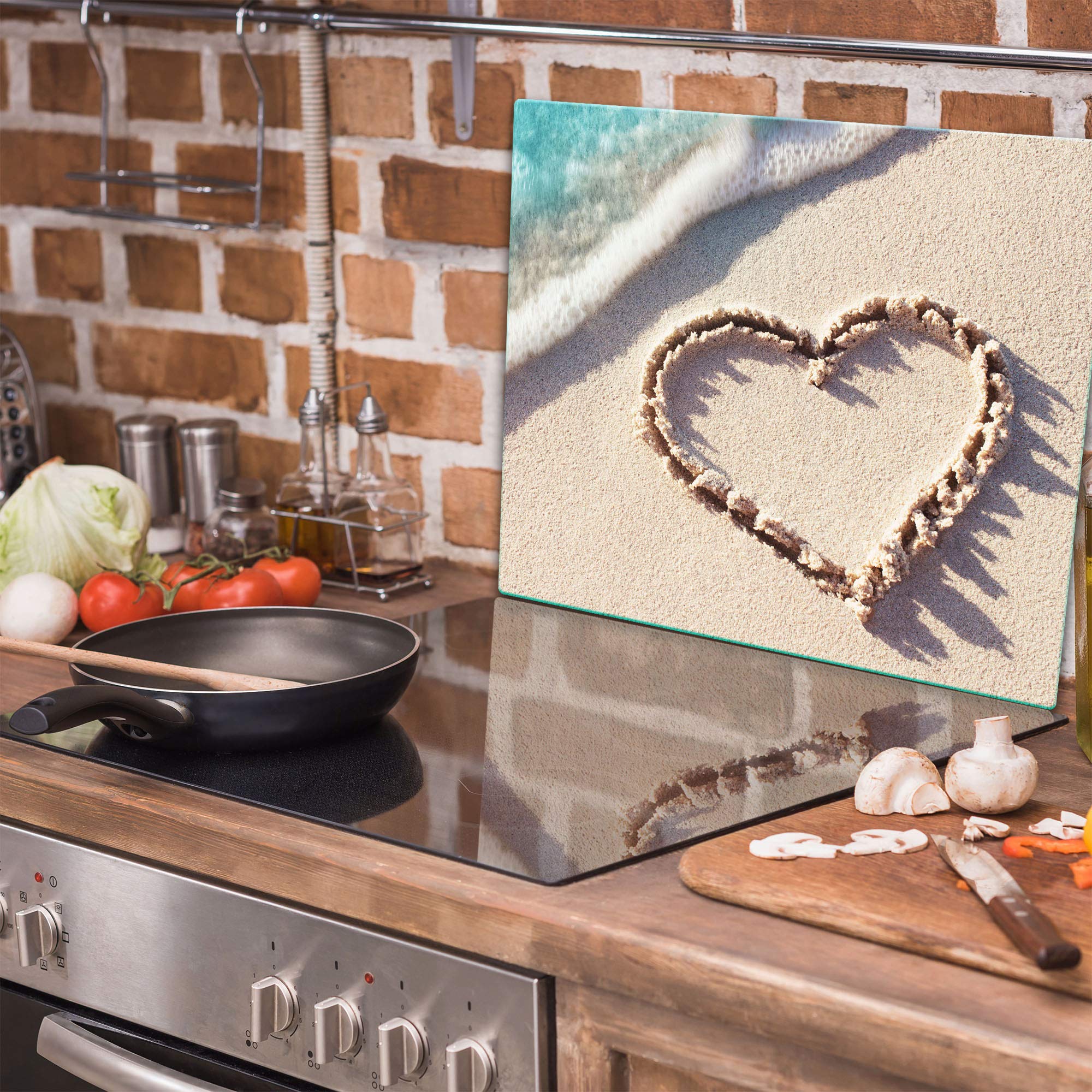 Plaque De Protection En Verre Trempé Pour Plaques à Induction - 60x52 Cm - Anti-éclaboussures, Planche à Découper Et Décoration Pour Cuisine