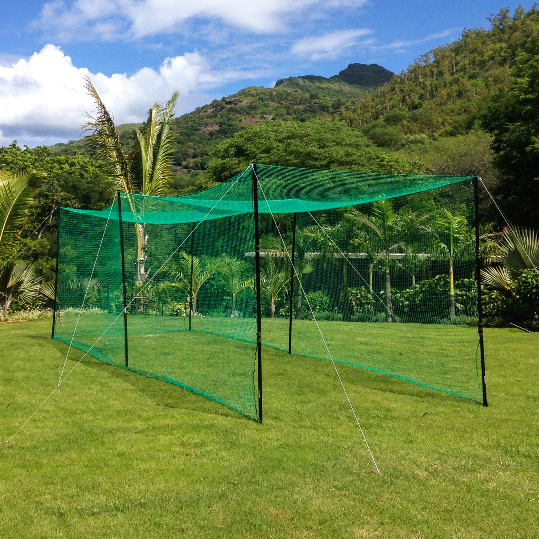 FORTRESS Ultimate Cricket Net - Garden Cricket Cage – 20ft, 32ft, 52ft and 70ft Options [Black Net]