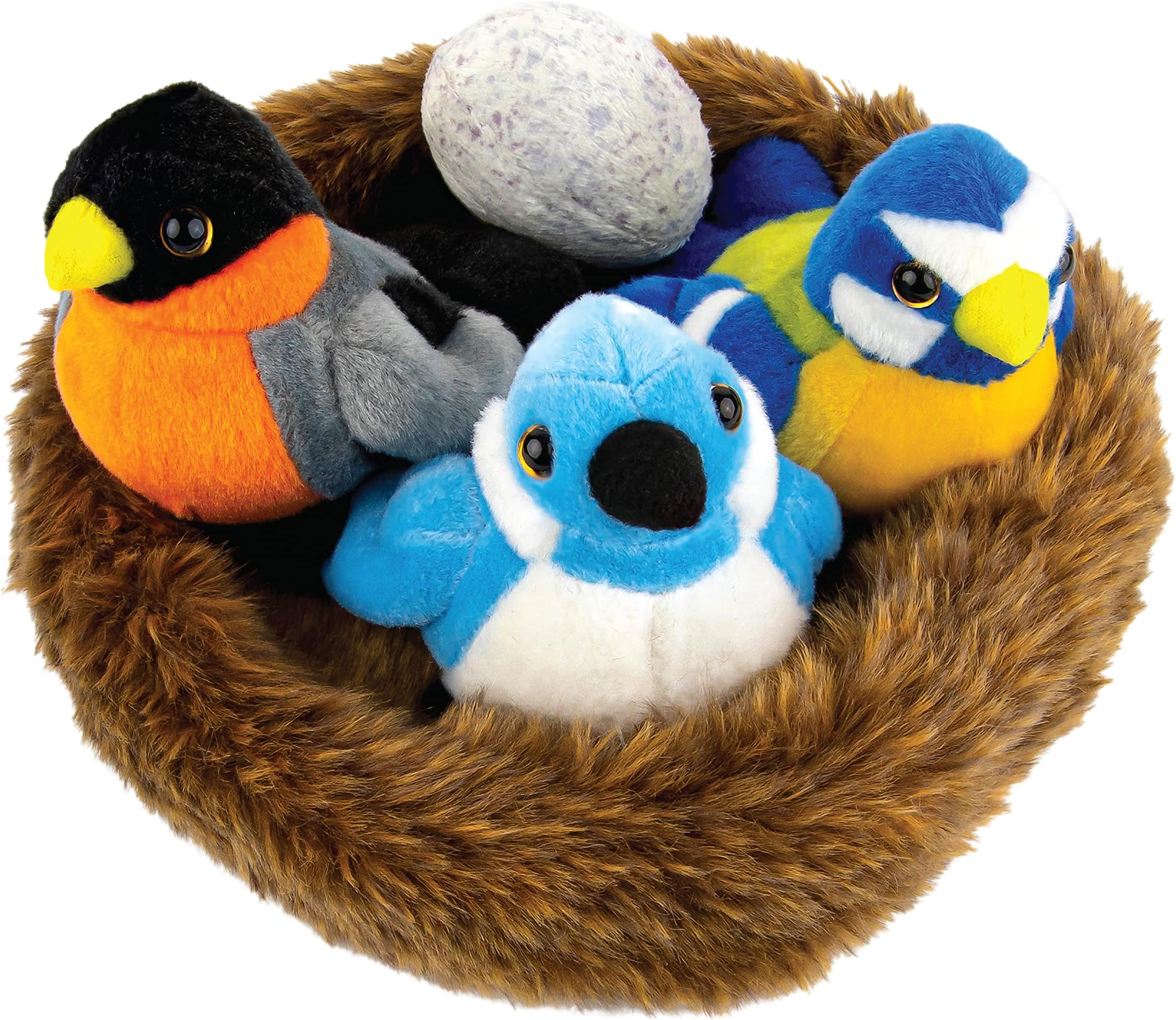 Madzee Bird Toys โ Cute Stuffed Animal Bird Nest for Kids โ Plush Toy with Birds, Egg, Nest โ Stimulating Plush Bird Nest for Creative Play