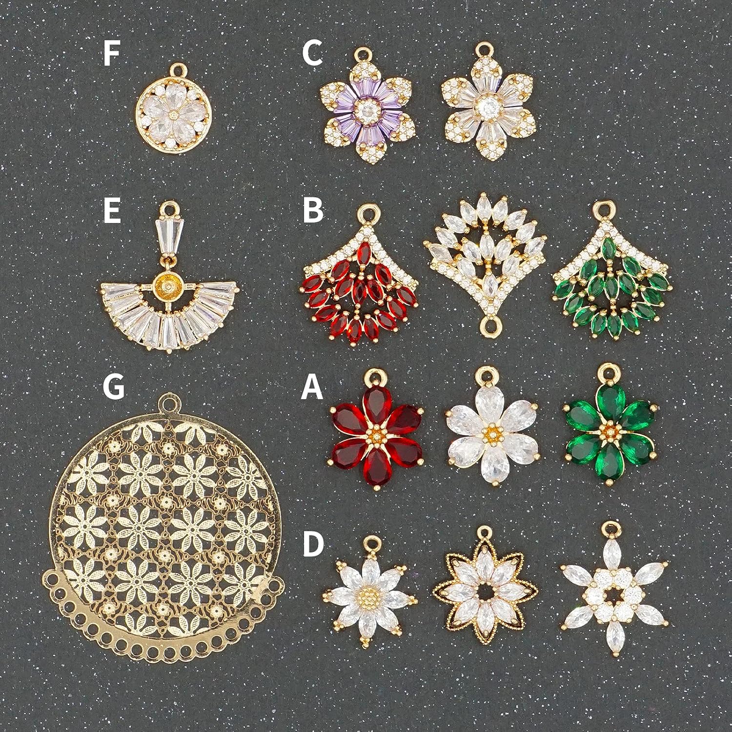 Crystal Zirconia Gold Plated Brass Charms for Jewelry Making Bracelet Necklace Earring Pendant Craft Supplies DIY Accessories - Image 2