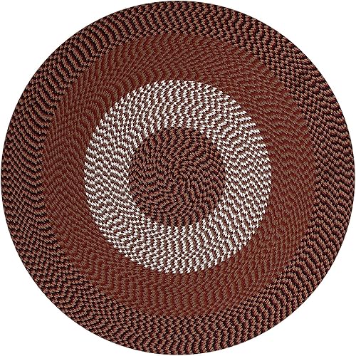 Vista 45 de Alfombra reversible resistente al moho y a las manchas de la colección Better Trends Alpine Braid, duradera y resistente a las manchas, 100% Borgoña