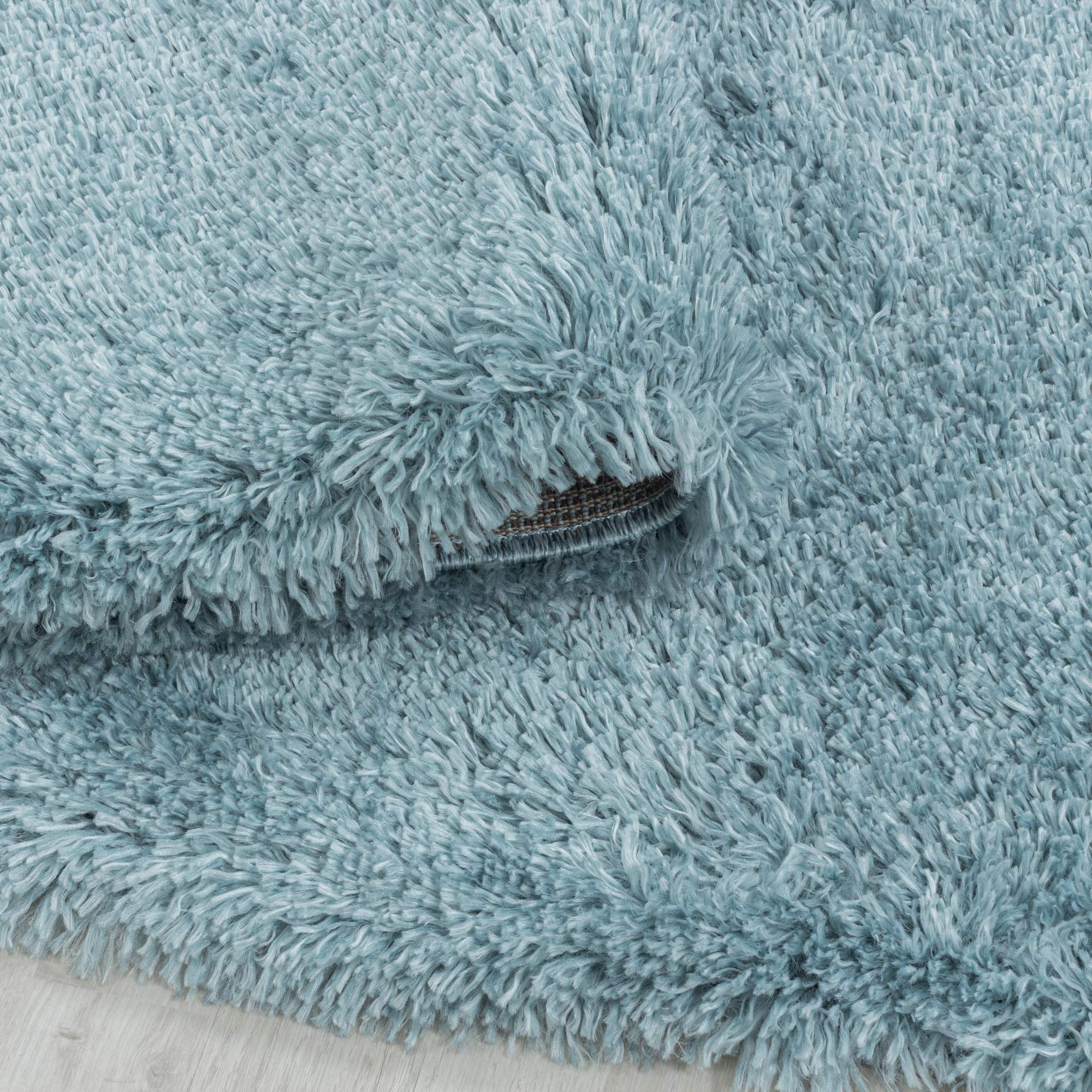 Carpettex Bettumrandung Schlafzimmer 3teilig Shaggy Teppich Hochflor Läuferset Design Blau Bettset:2 mal 60x110 + 1 mal 80x150 - Bettvorleger Schlafzimmer Flauschig Langflor Bettumrandung Teppich Set