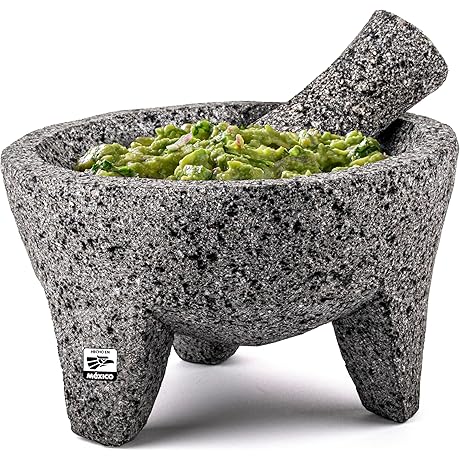Genuine Handmade Mexican Volcanic Stone Molcajete Bowl