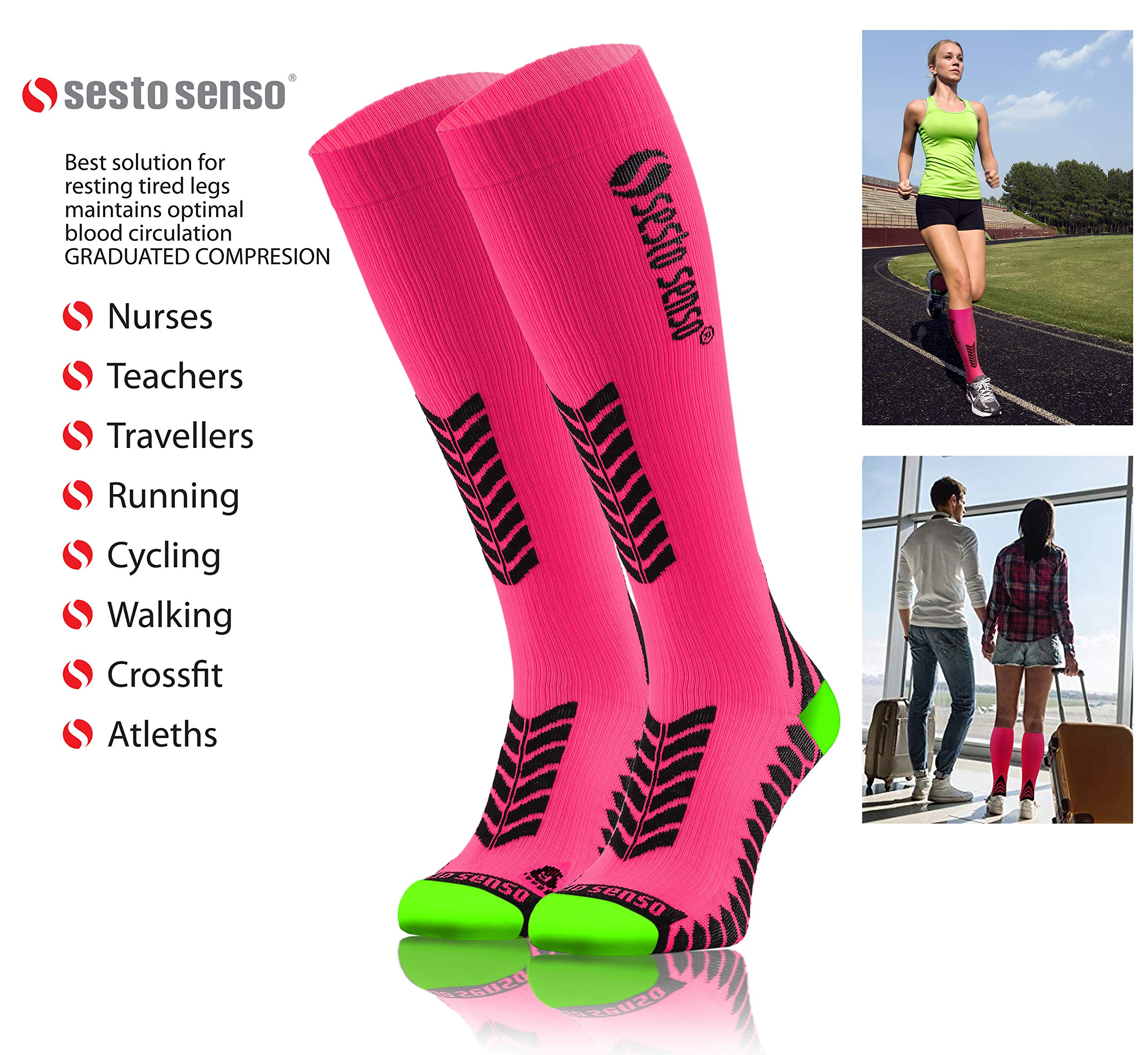 sesto senso Alte Calze a Compressione Calzettoni Sportive Donna Uomo per Sport