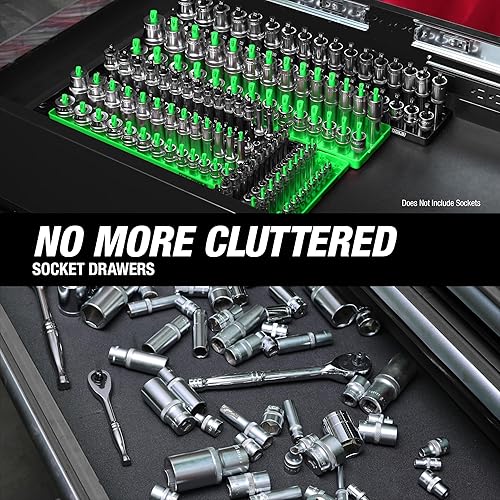 Miniatura 8 de OEMTOOLS 22211 - Juego de bandejas de 3 piezas  Juego de 90 soportes métricos  Organizador de enchufes profundo y poco profundo  Unidad de 14