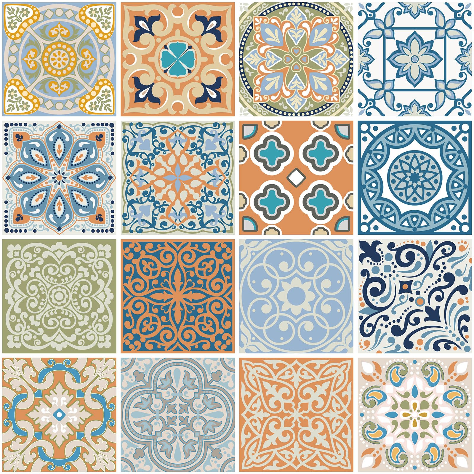 Lumalea Adesivo per cucina, effetto piastrelle di cemento, 3617689965550, adesivo + protezione opaca, 90 x 90 cm