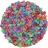 Vista 35 de Cuentas de Pony de Plástico Coloridas para Pulsera para Hacer Joyas para Pulseras de Amistad 6x9mm Multicolor para Cuentas Trenzado de Cabello