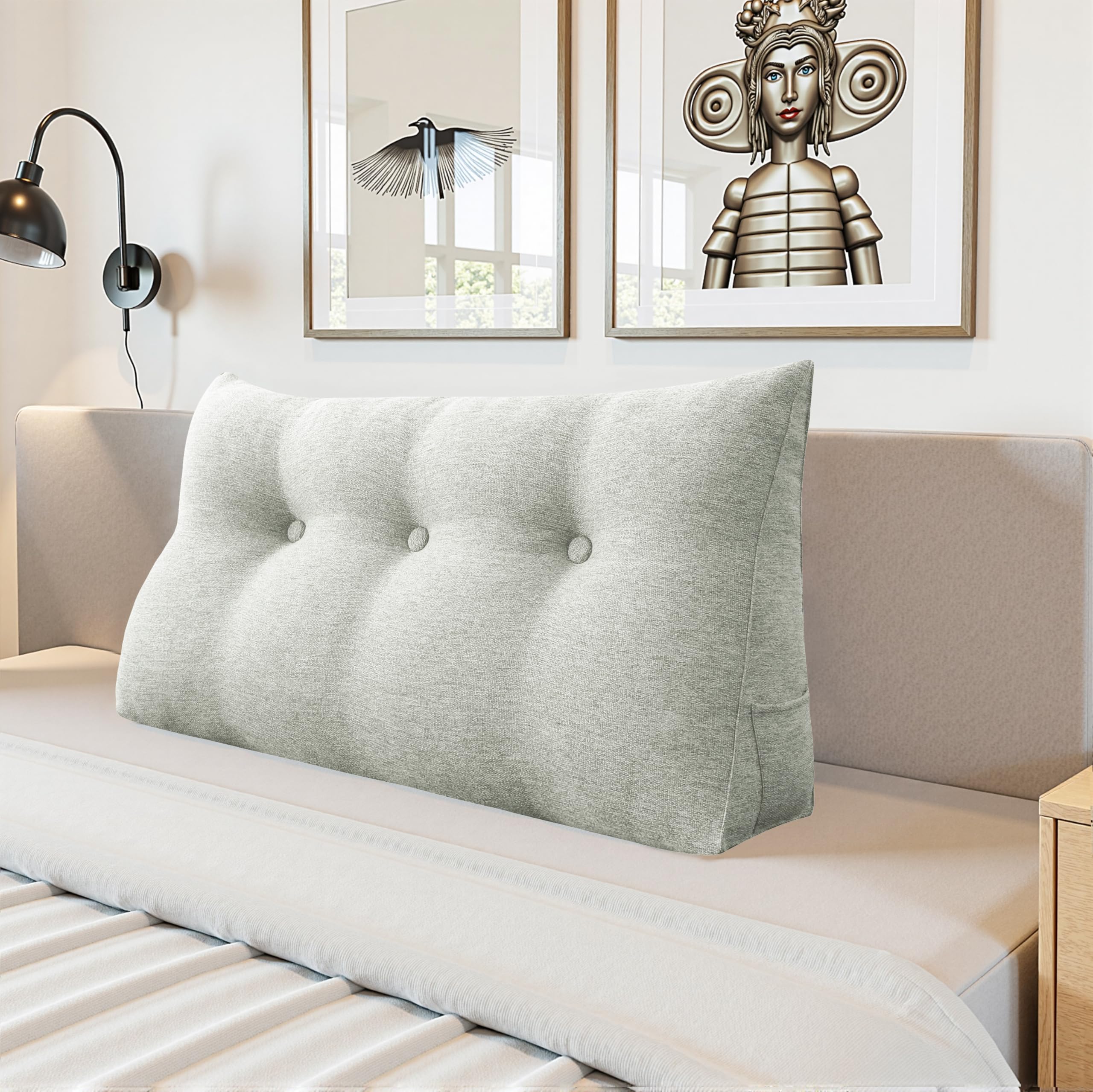 Kopfteil Bett Rückenkissen – Großes Lesekissen für Bett & Sofa, Bequemes Rückenstützkissen fürs Lesen, Entspannen & Sitzen, Dekoratives Kopfteil Kissen