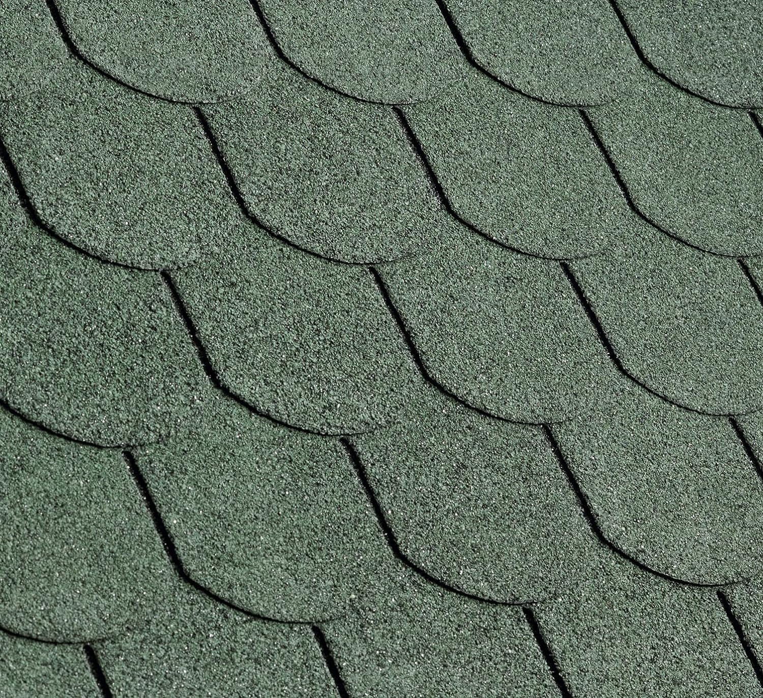 Gartenpirat Tejas bituminosas de Cola de Castor Verdes 2 m² Tejas para casetas de jardín, cobertizos, cenadores y aparcamientos Cubiertos