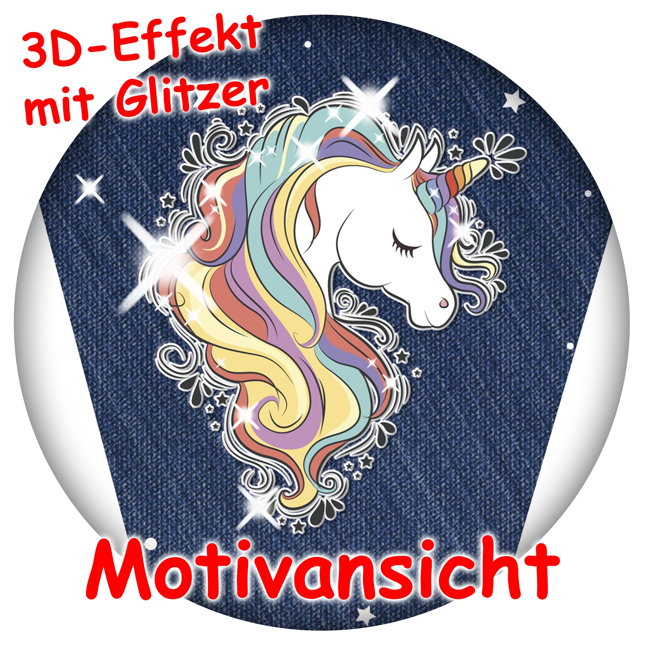 alles-meine.de GmbH mit Glitzer & Glimmer ! Schultüte - Einhorn - Regenbogen Mähne 70-100 cm Größe wählbar inkl. komplette Füllung + Name + Bänder Schleife + Kunststoff..