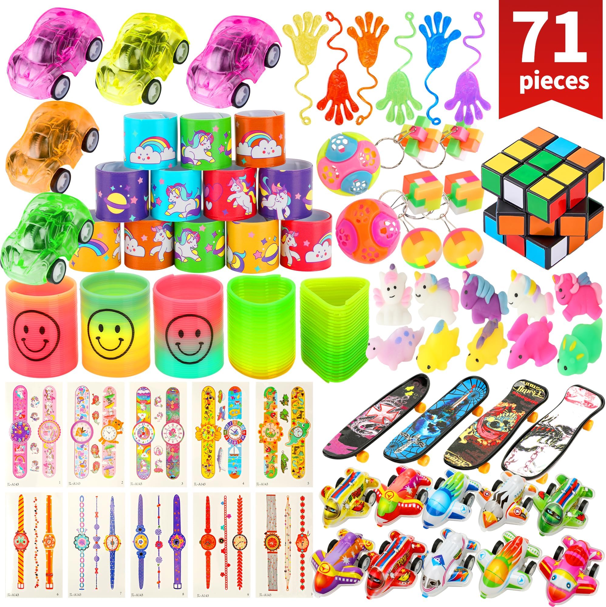 smokfon Party Bag Fillers for 71PCS Unisex Small Toy for Party Bag Party Favours Party Bags Classroom Prizes Game Rewards Goody Party Bags Fillers Pinata Stocking Fillers for Birthday