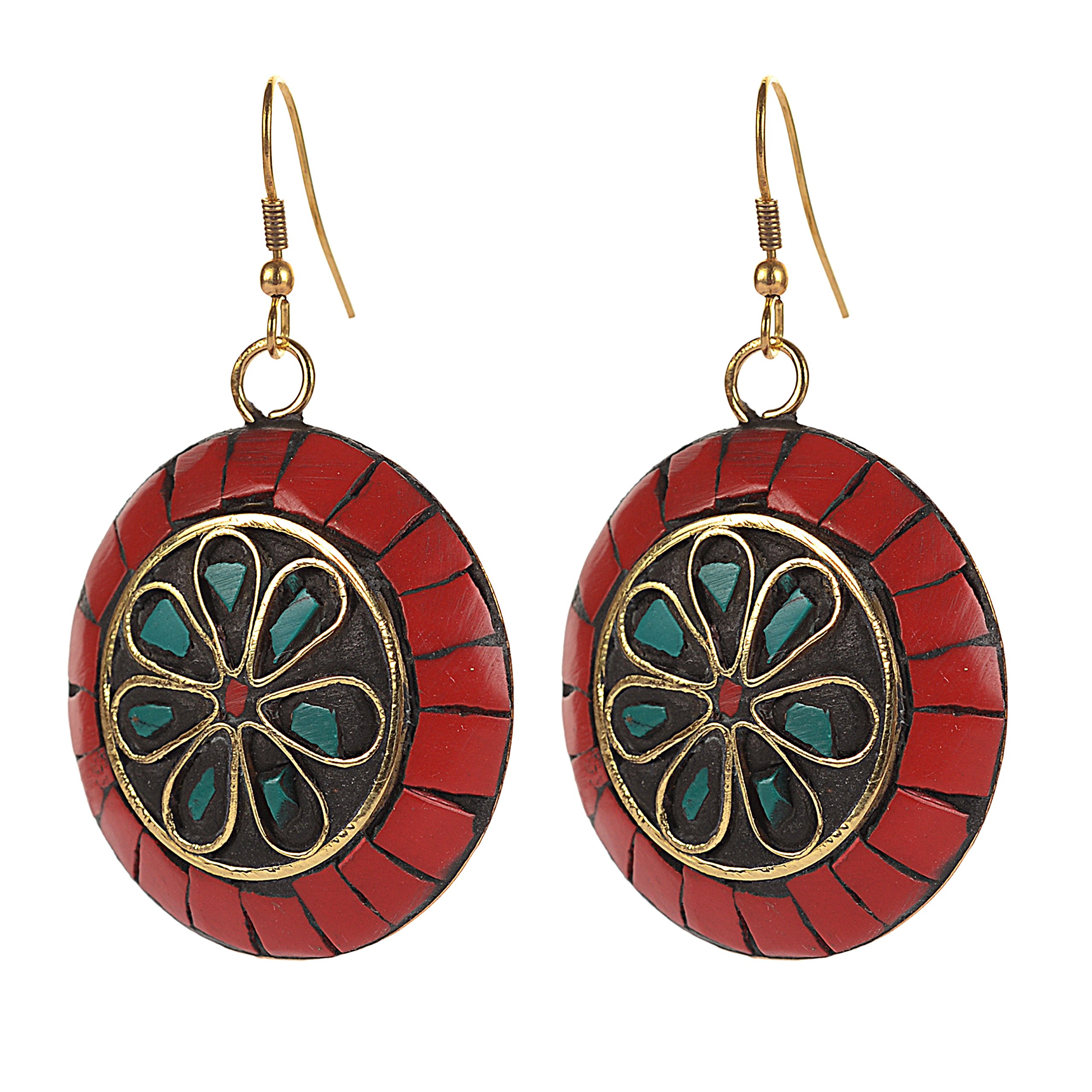 Zephyrr Jewellery Red, Green Non-Precious Metal Dangle & Drop Earrings For Women & Girls (B015CF5WSM) Amazon Price History, Amazon Price Tracker
