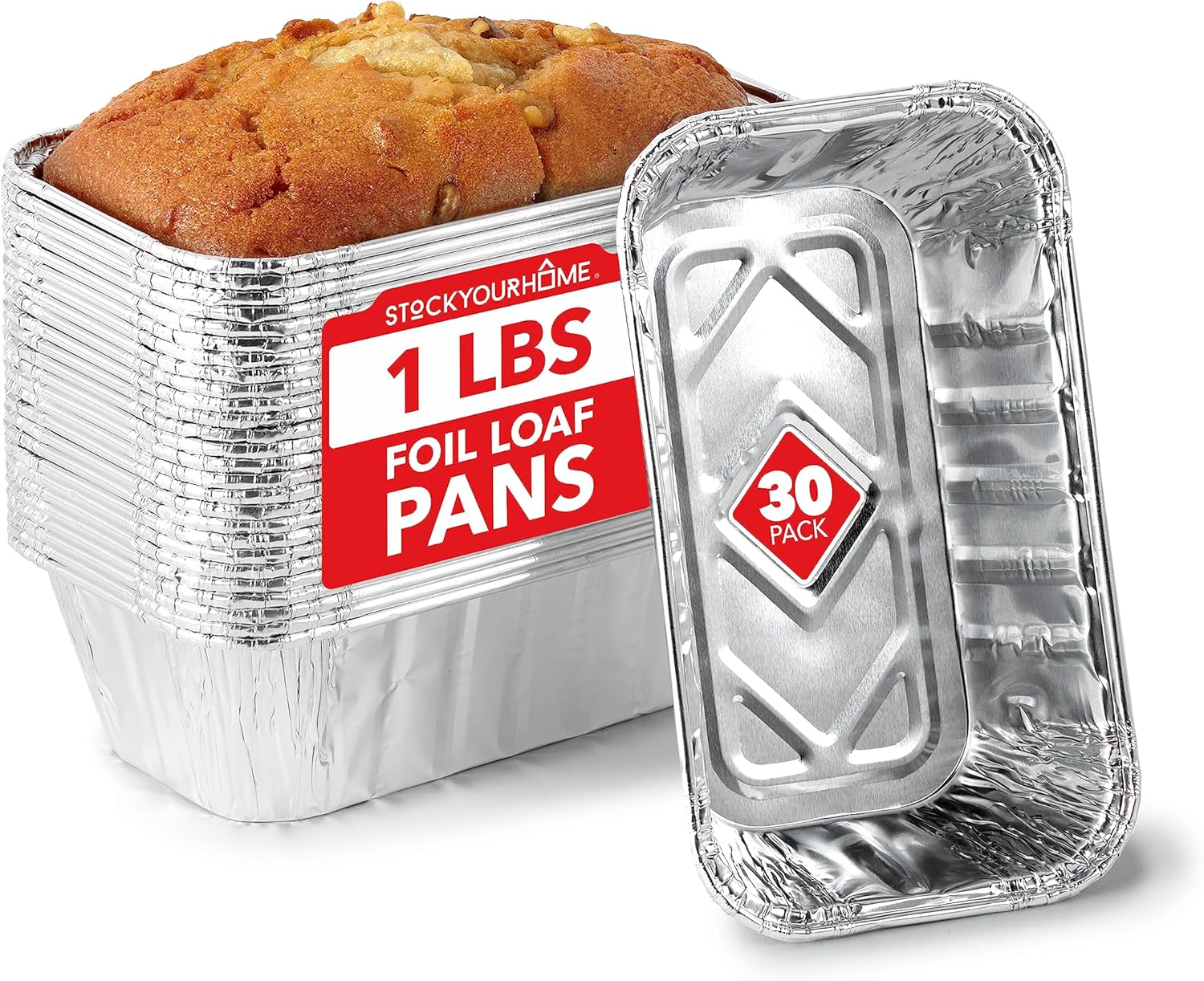 Aluminum Pans Mini Loaf Pans (30 Pack) Disposable Aluminum Foil 1 Lb