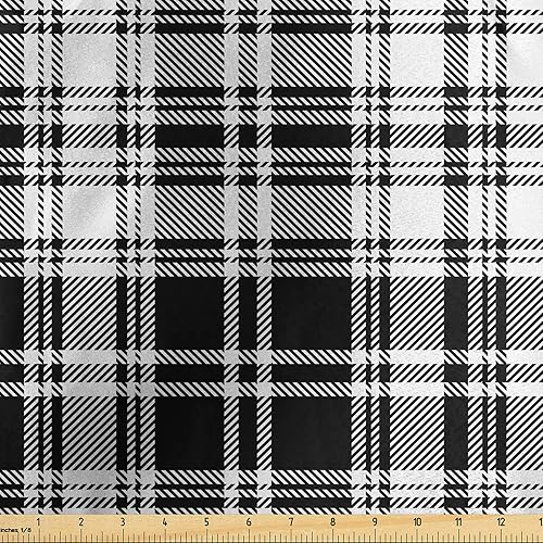 Miniatura 417 de Lunarable - Tela para amantes de perros de The Yard, patrón divertido de animales de dibujos animados en posiciones caprichosas estirando y Beige y