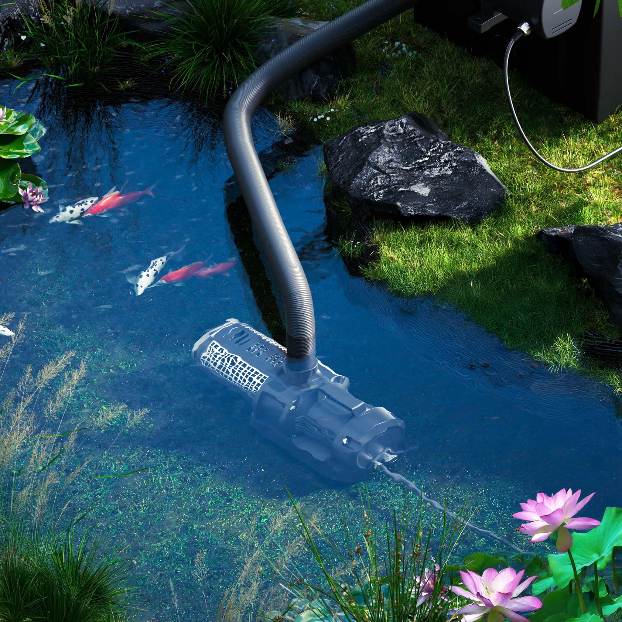 SunSun CET-35000 Pompe de Bassin réglable SuperECO - 463 x 176 x 224 mm - débit max. 32000 l/h / 450 W/refoulement max. 12 m - Filtration Circulation eau jardin avec Accessoires