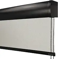 Cortina Persiana de Rolo Blackout Para Quarta e Sala 1,40 (lar) x 1,40 (alt) (Linho Natural - COM BANDÔ - Acabamento Preto)