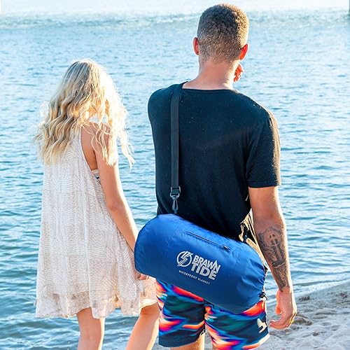 Miniatura 8 de BRAWNTIDE Large Outdoor Waterproof Blanket - Extra Thick Fleece, Warm, Windproof, Sandproof, Quilted, 82" x 55", Ideal for Beaches, Picnics, Royal