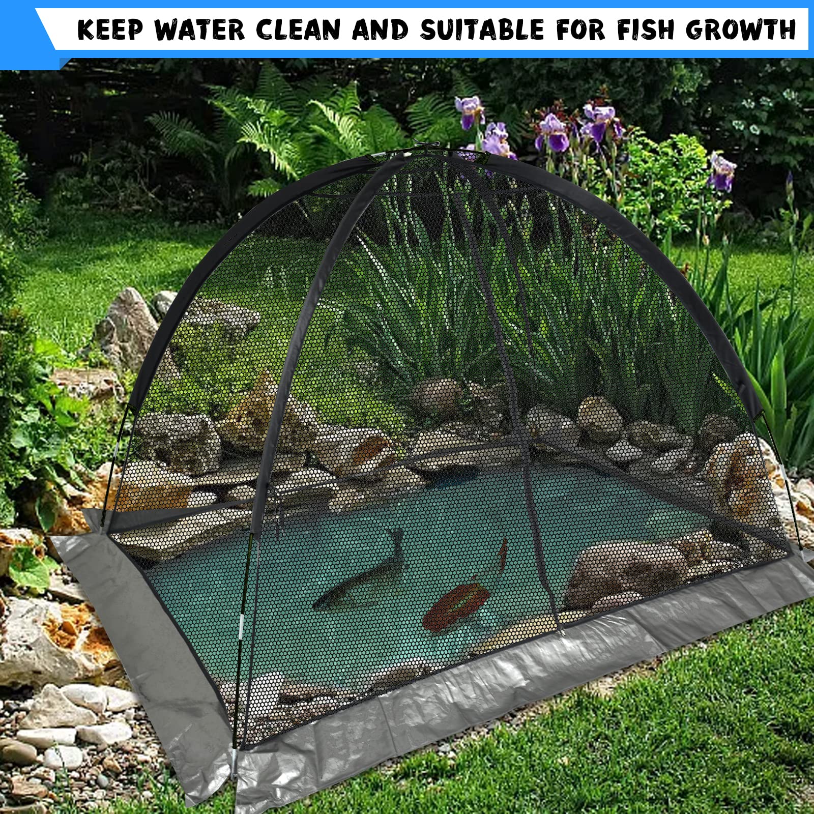 Filet De Bassin Aquagart 6x6 M Noir - Protection Contre Feuilles Et Prédateurs
