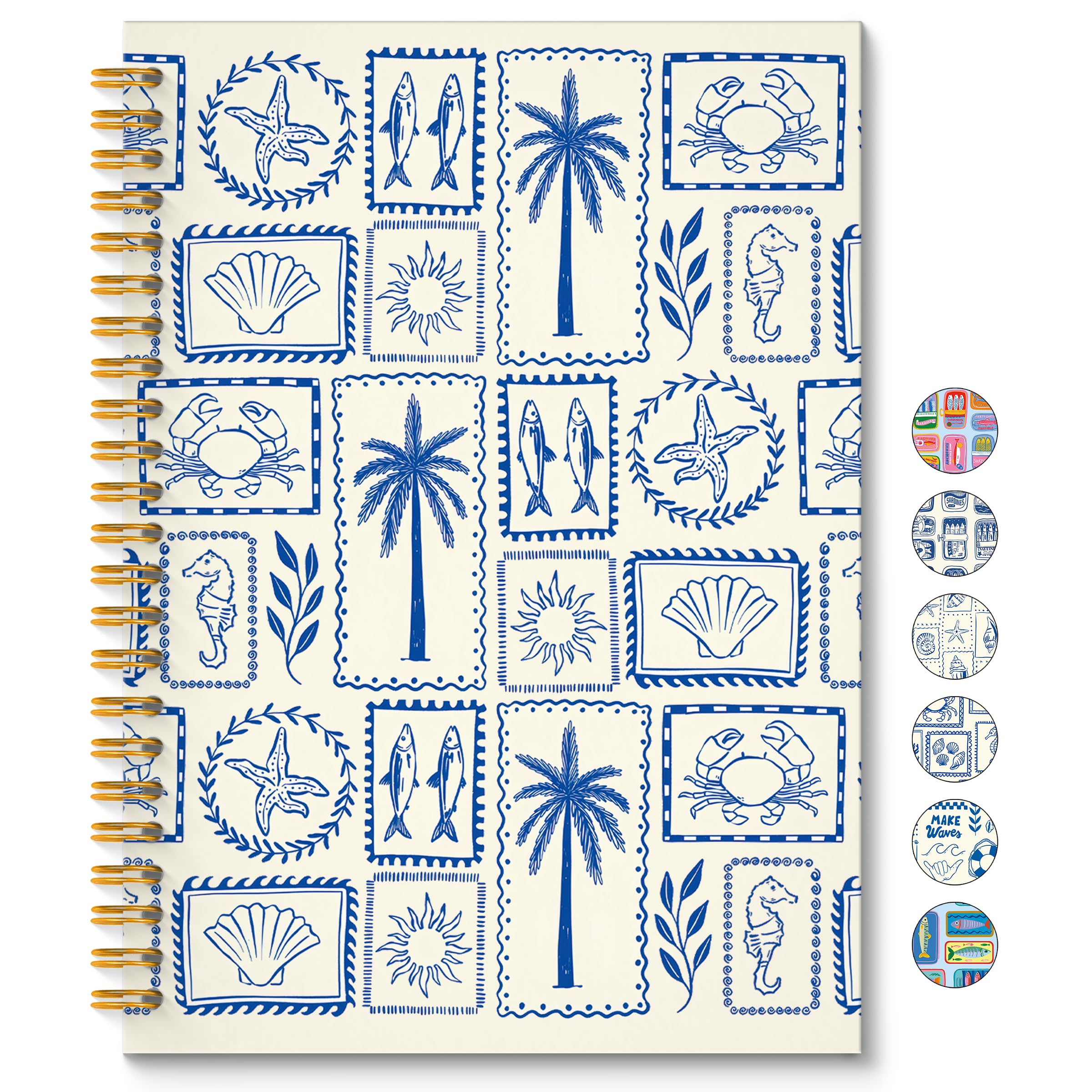 Photo 1 of ROXMART Blue Beach Glitter Spiral Notebook