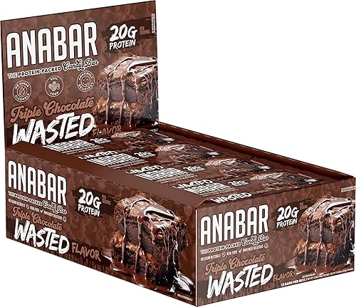 Miniatura 1 de Anabar Barra de proteínas, triple chocolate desperdiciado, la barra de caramelo llena de proteínas, sin alcoholes de azúcar, comida real,