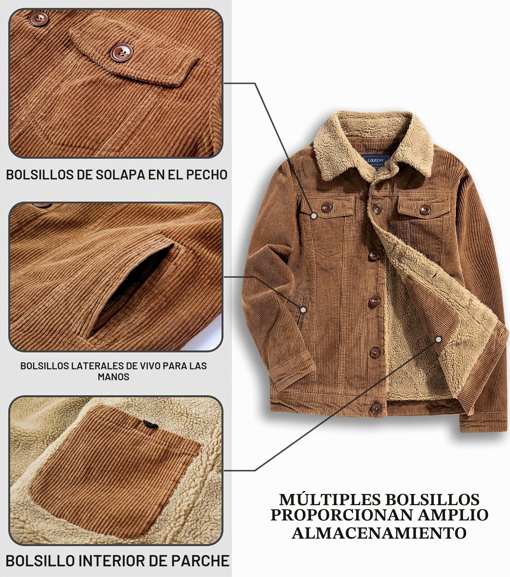 LOUECHY Western Chaqueta de camionero Hombre