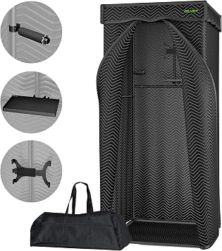 GearIT Portable Vocal Recording Booth with Carry Bag, Utility Tray, Mobile Tablet Mount, and Mic Mount/Headphone Hook; Sound Isolation Room for Home Studio