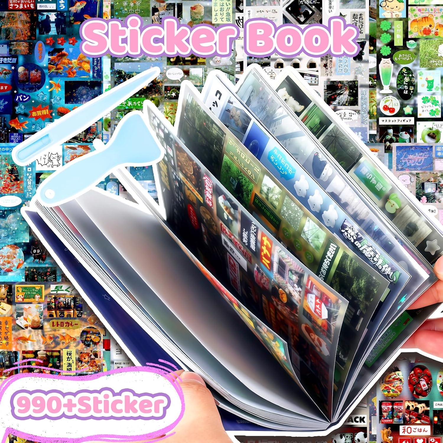 Tmtains 990+Pcs Japanese Sticker Book 30 Sheets Manga Style Romantic Memory Series Books Vintage Sticker Aesthetic Japanese Stickers Book Gifts for Adults Scrapbooking Notebook (Echoes of Memory)