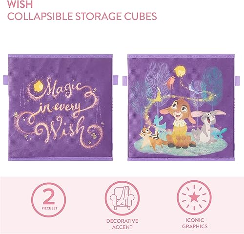 Miniatura 67 de Idea Nuova Disney Minnie Mouse - Juego de dos espaciosos cubos de almacenamiento plegables, 10 x 10 pulgadas, Minnie Mouse / rosa Tiburón bebé,Baby