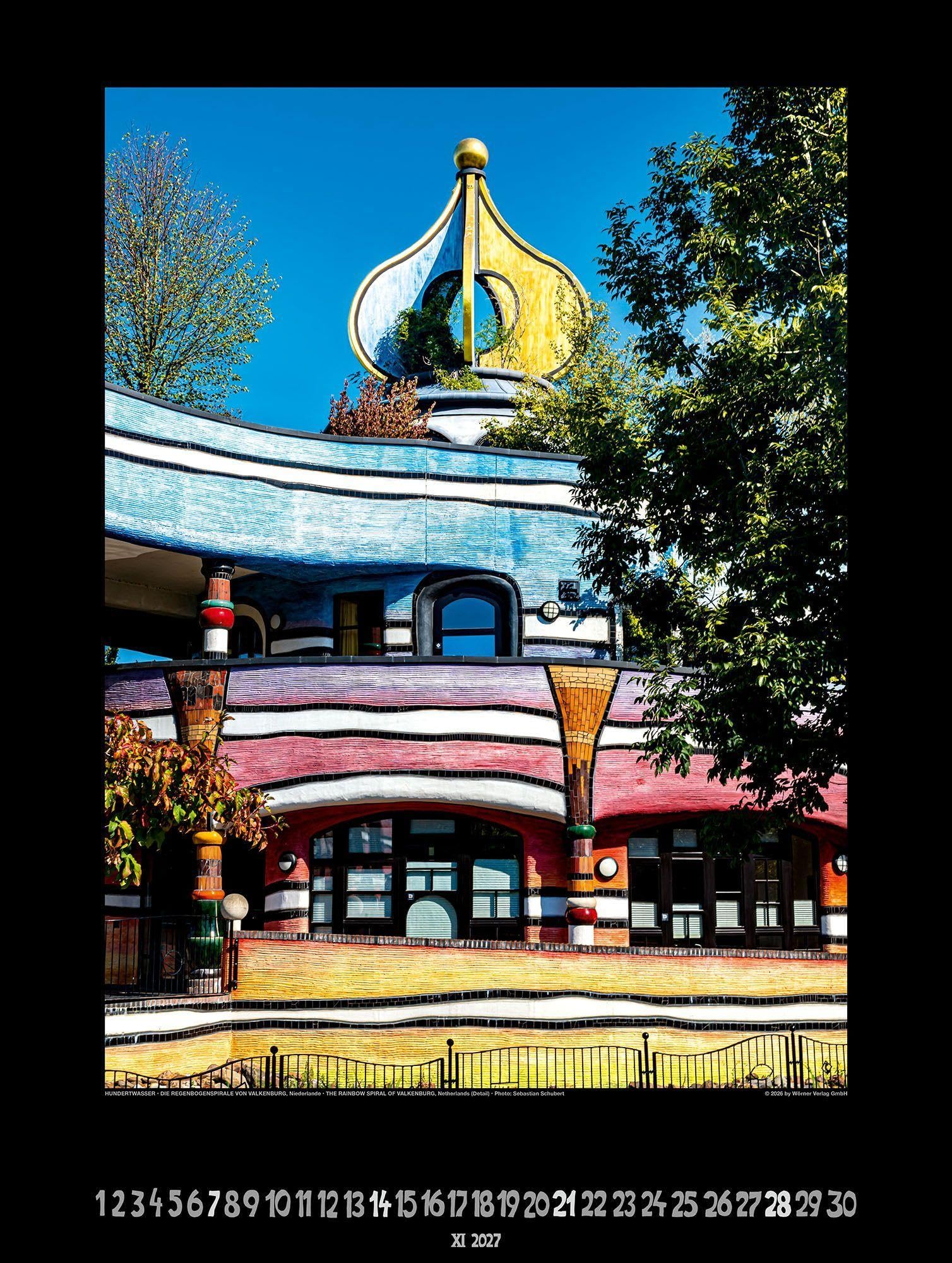 Großer Hundertwasser Architektur Kalender 2027