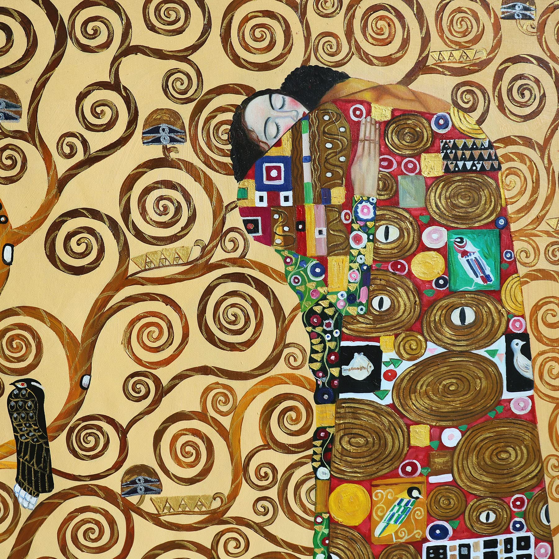 Amazon.co.jp: 生命の木 (Stoclet Frieze) - Gustav Klimt 手描き油絵