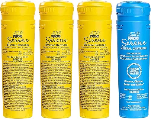 Kit de cartuchos de recambio de minerales y bromo FROG Serene para uso con sistema de desinfección flotante FROG Serene - Precargado para