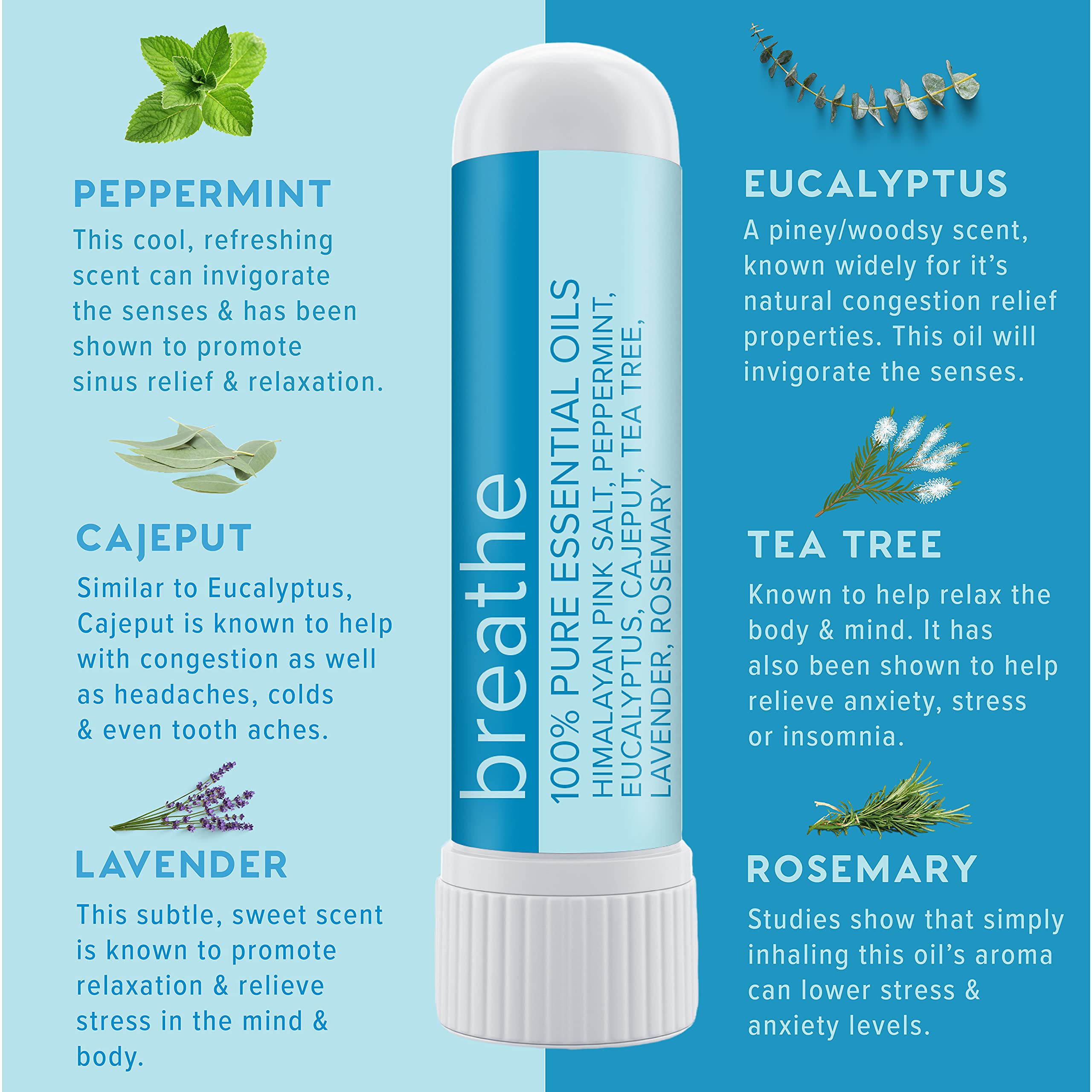 MOXE Breathe Himalayan Salt Inhaler Help Clear Congestion, Improve Breathing and Relieve