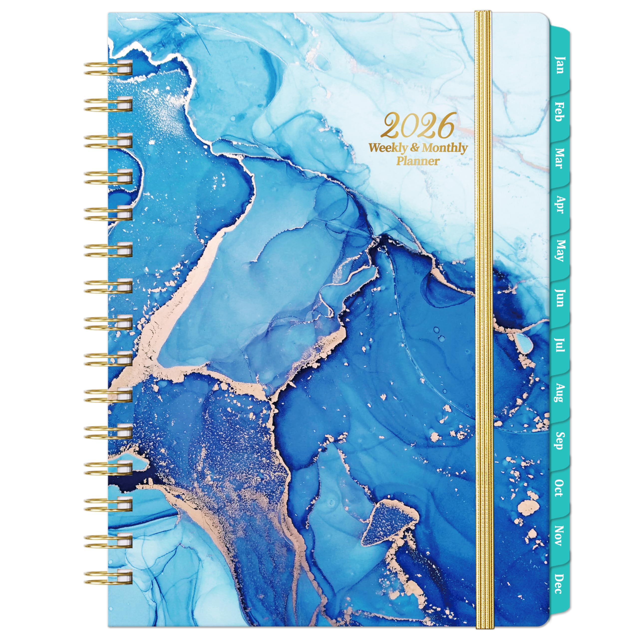 2026 Planner - Planner 2026, January - December Weekly and Monthly Planners, 8.5" x 6.4", with Elastic Closure + Back Pocket + Thick Paper