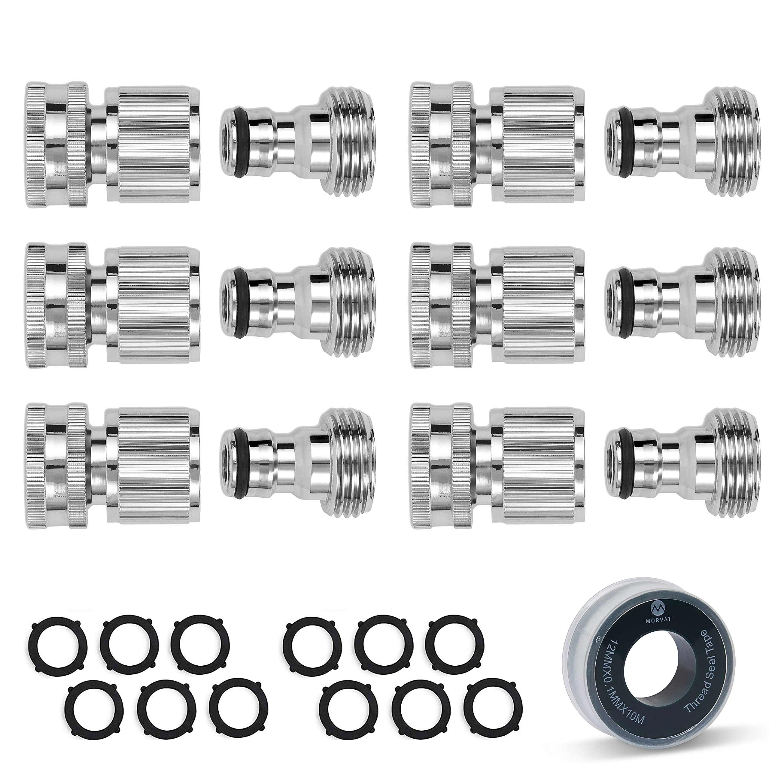 Buy Morvat All Brass Nickel Plated Garden Hose Quick Connect, Quick