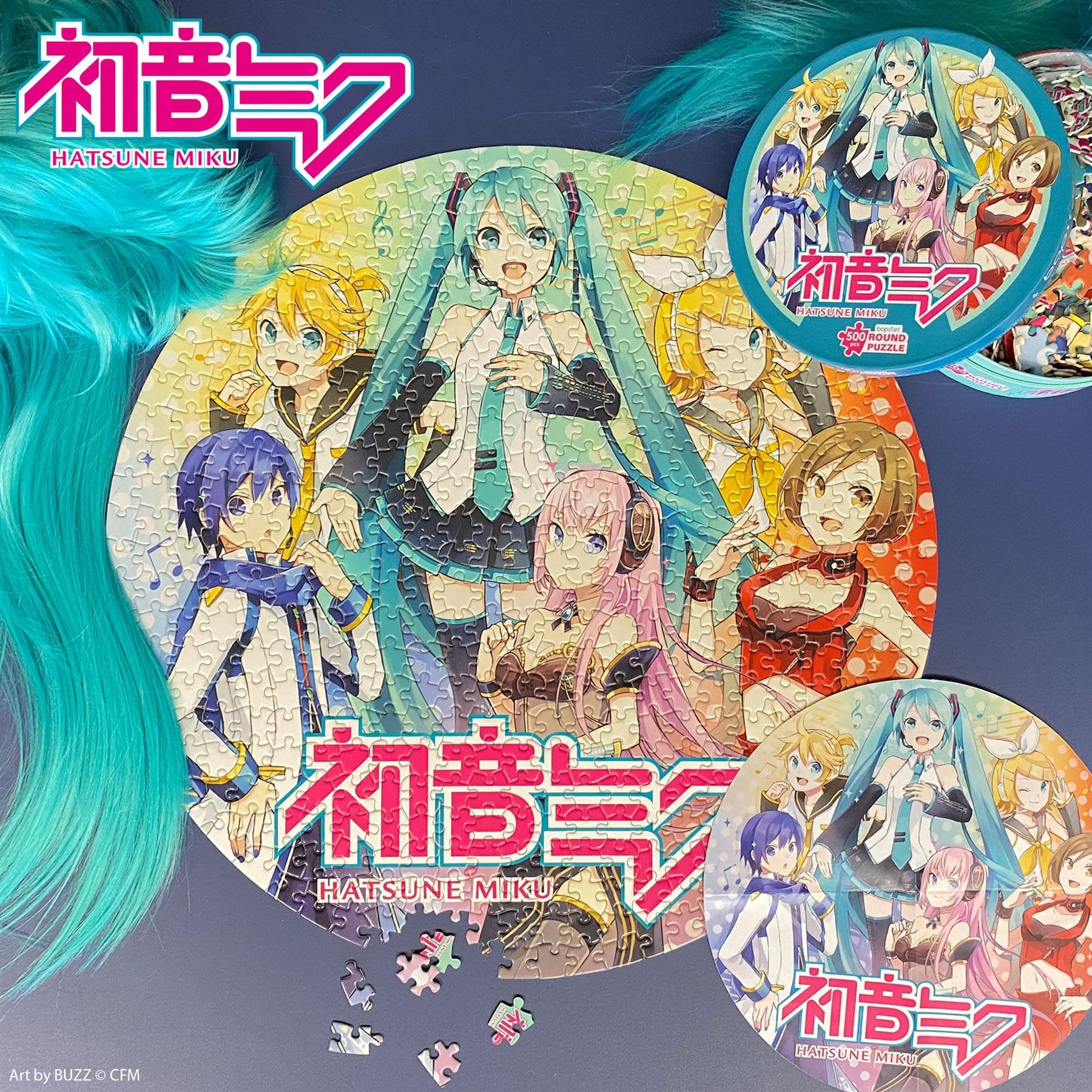 Hatsune Miku Japanese Anime Collectable Round Puzzle, 500 Pieces, 50cm Diameter, Vibrant Colors - Image 2