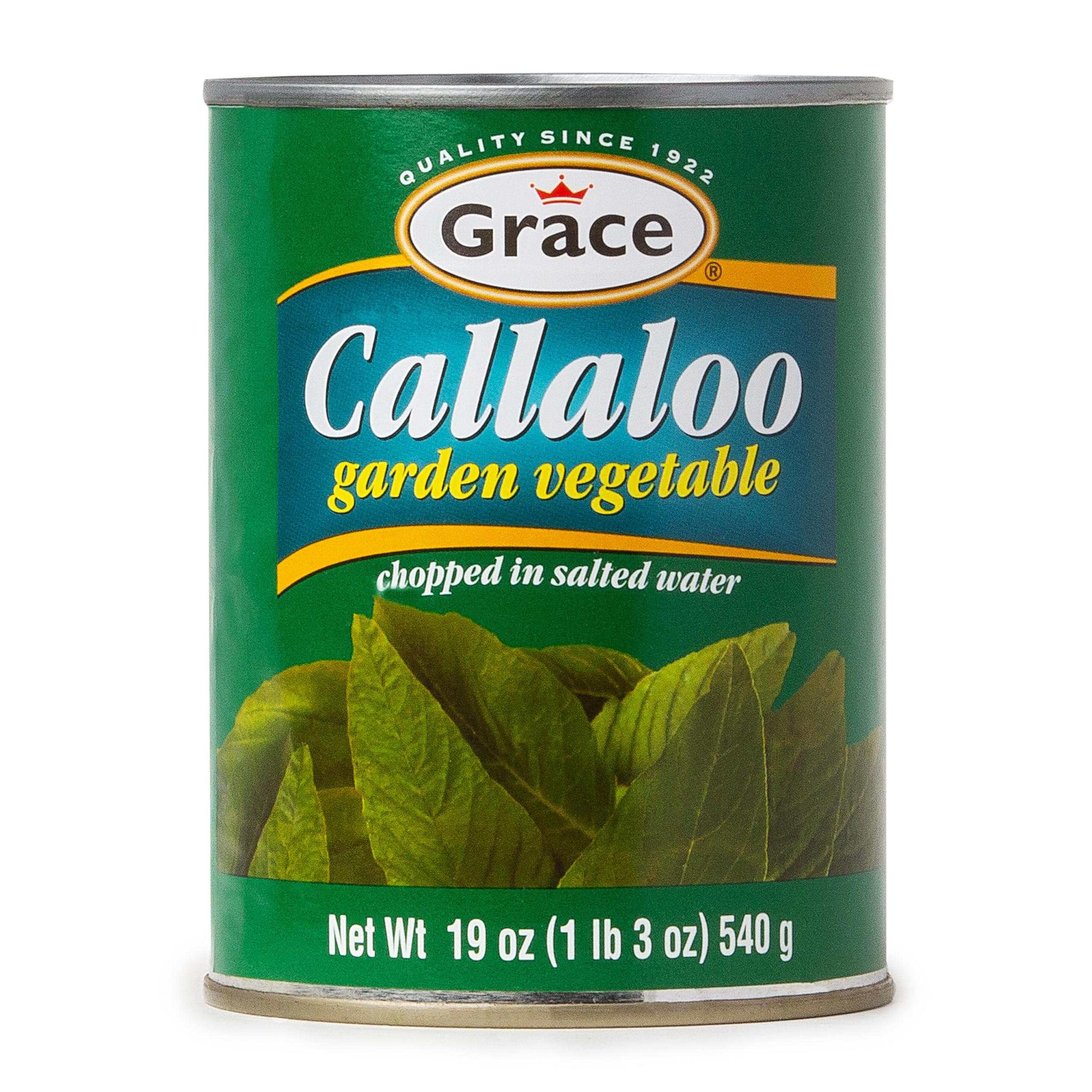 Grace Callaloo 19oz - Jamaican Callaloo Canned - Perfect addition to Jamaican Ackee & Salted Cod Fish - Prepare as a Side with Breadfruit - Great Spinach Substitute - Authentic Jamaican Food
