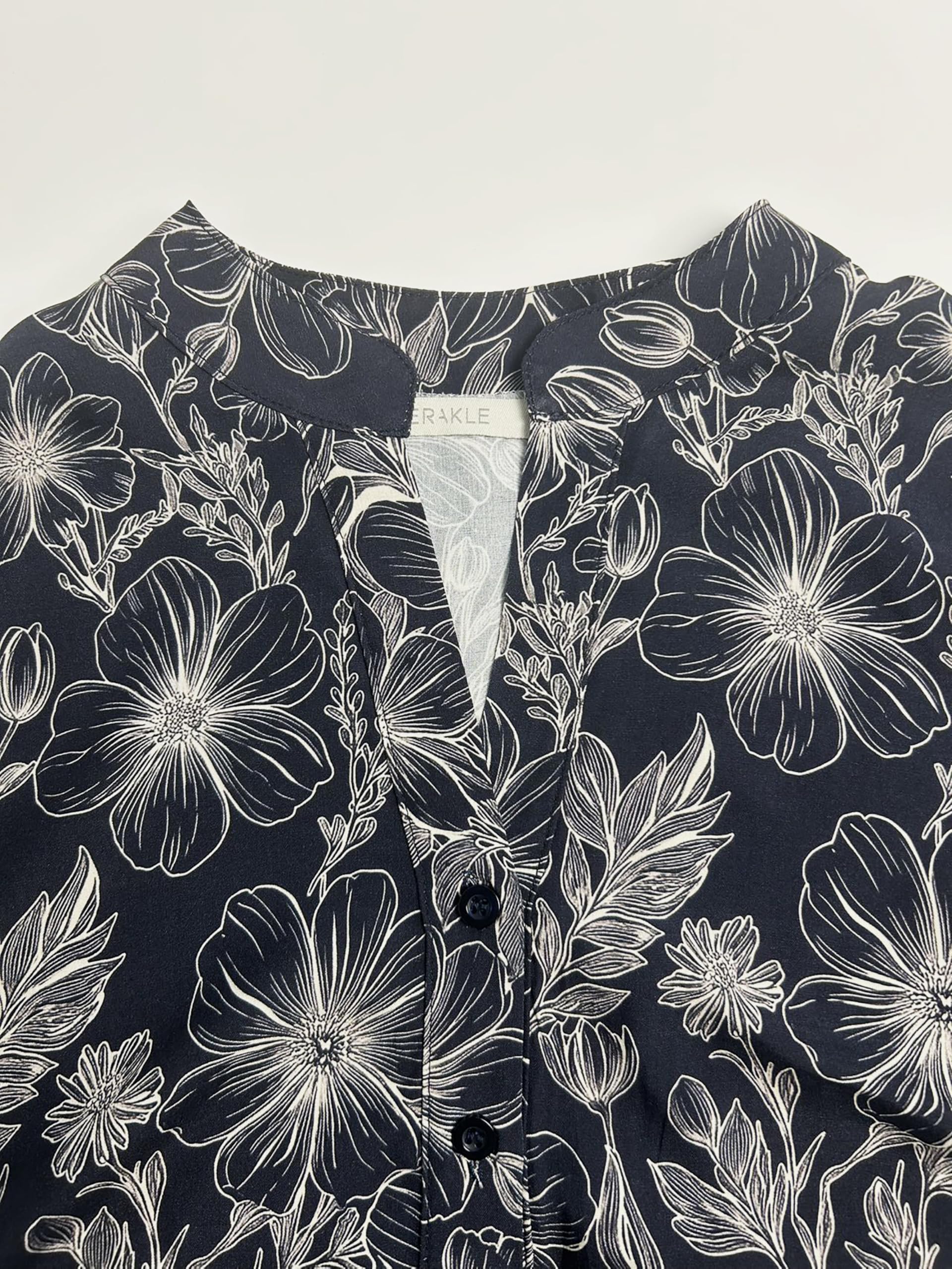 Vestito Midi Donna in Viscosa, Abito a Fiori con Maniche 3/4 | Realizzato in Italia, offre una vestibilità morbida e confortevole con pratica vita regolabile