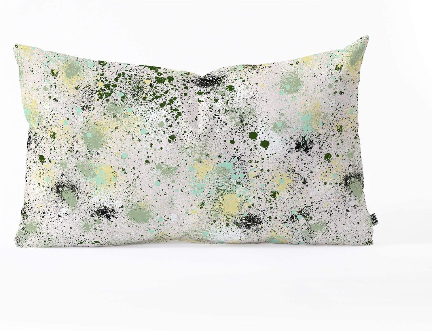 Deny Designs Ninola Designs Ink Splatter Lime Banana Oblong Throw Pillow, 23" x 14", Green
