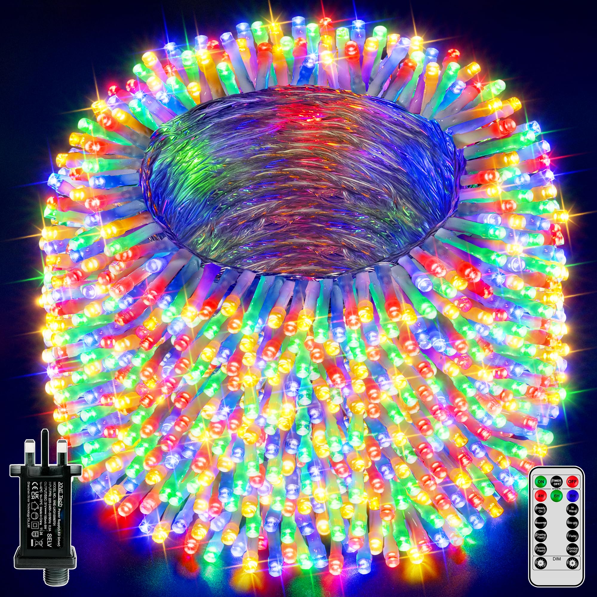 Hopexy Fairy Lights Plug in, 100m 1000 LEDs Fairy Lights Mains Powered with Timer