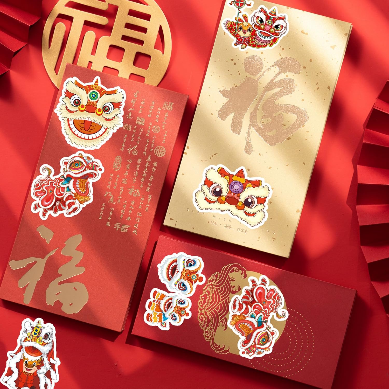 50 Pcs Chinese New Year Decoration Stickers,Cute Asian 2026 Lunar New Year Sticker for Water Bottles Cups Notebooks Scrapbooking Crafts Gifts