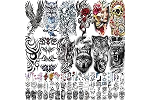 80 Sheets Temporary Tattoo Stickers: Biker's Instant Style Secret