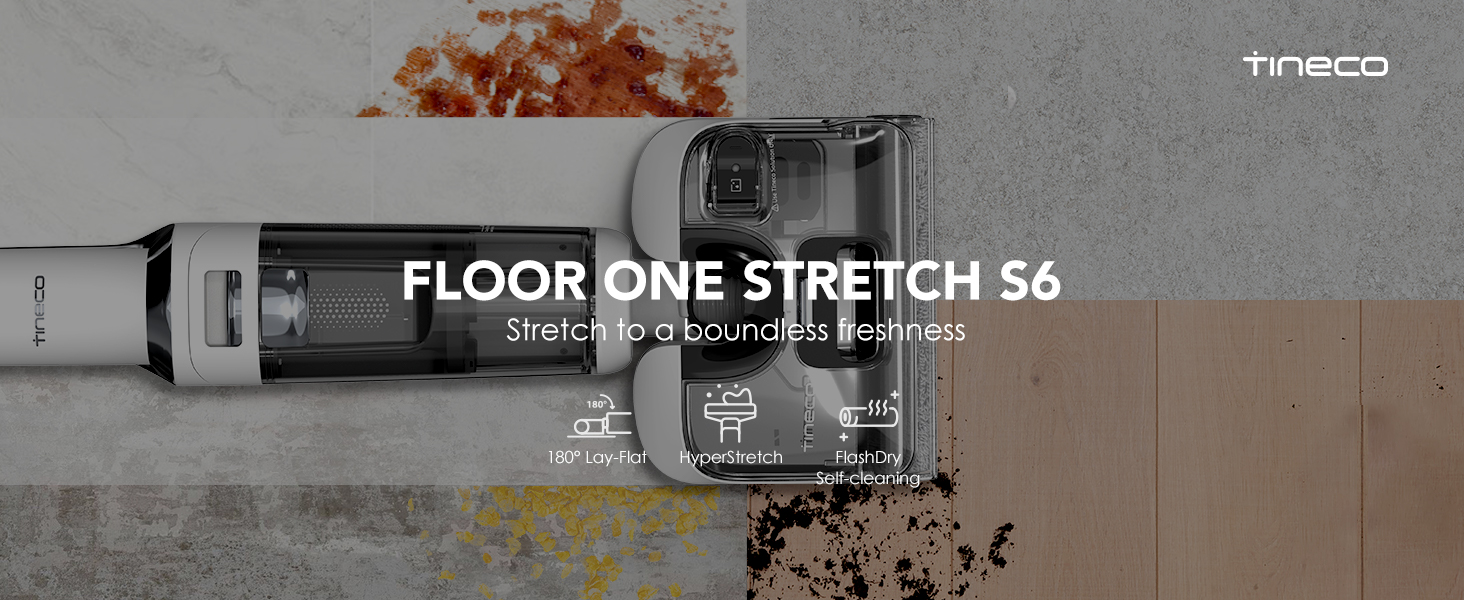 Amazon.com: Tineco Floor ONE Stretch S6 無線乾濕吸塵器180° 平地